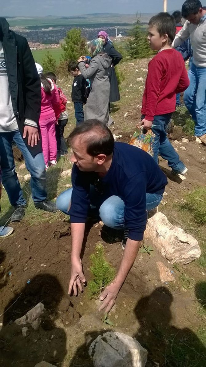 Sorgun'da Öğrenciler Fidan Dikti