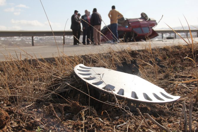 Takla atan araçtan burnu bile kanamadan çıktı
