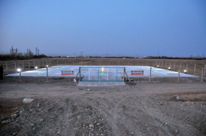 Akşehir Belediyesi’nden ışıklandırmalı helikopter pisti