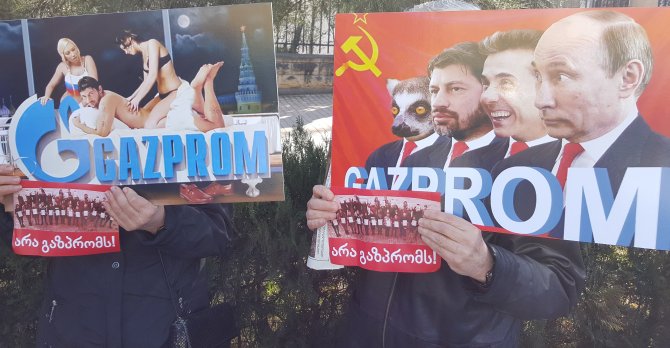 Gürcistan'da "Gazproma Hayır" protestosu