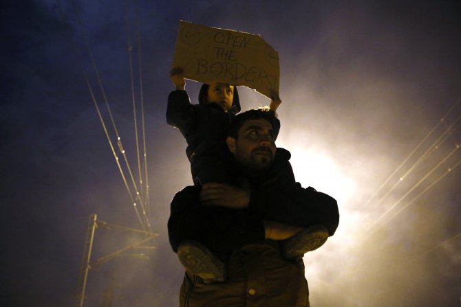 AB-Türkiye anlaşmasına İdomeni'de protesto