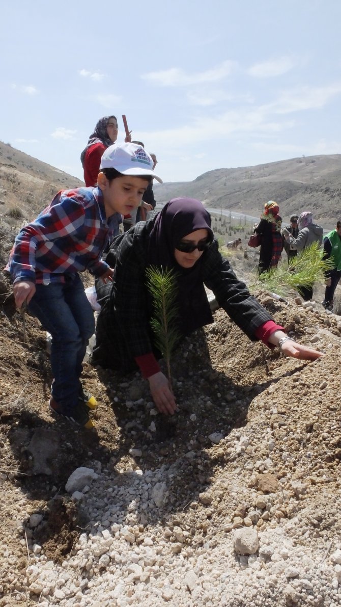 Yetim çocuklar fidanları toprakla buluşturdu