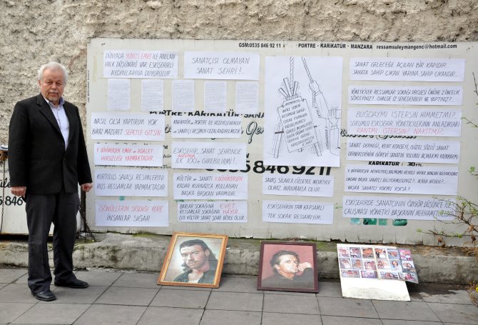 Ressamdan "karikatür" ve "duvar yazılı" protesto