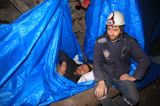 Amasya'daki maden işçilerinin protestosu