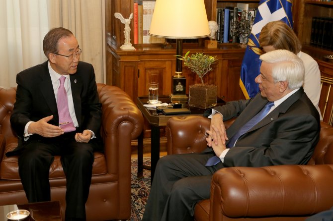 BM Genel Sekreteri Ban Ki-mun Atina'da