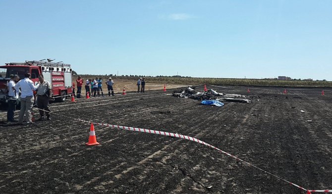 Tekirdağ’da eğitim uçağının düşmesi