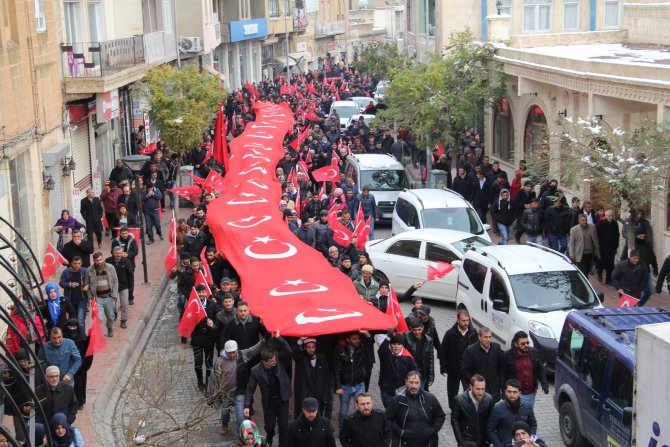 Mardin'de, "Teröre lanet" mitingi ve yürüyüşü