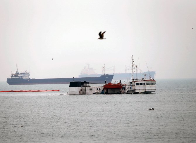 Zeytinburnu açıklarında batan gemi