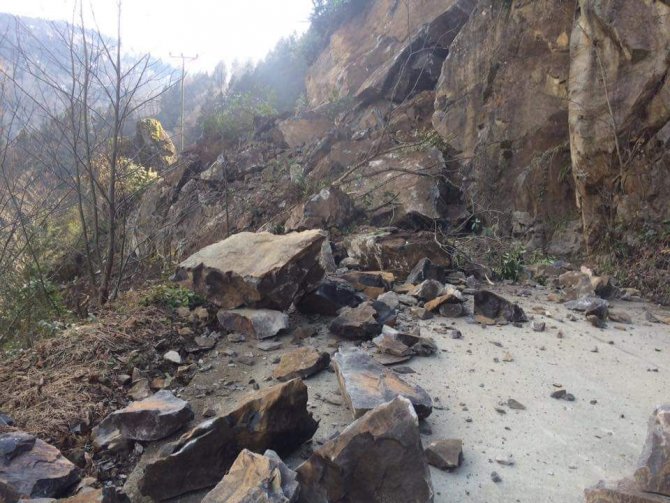 Rize'de heyelan