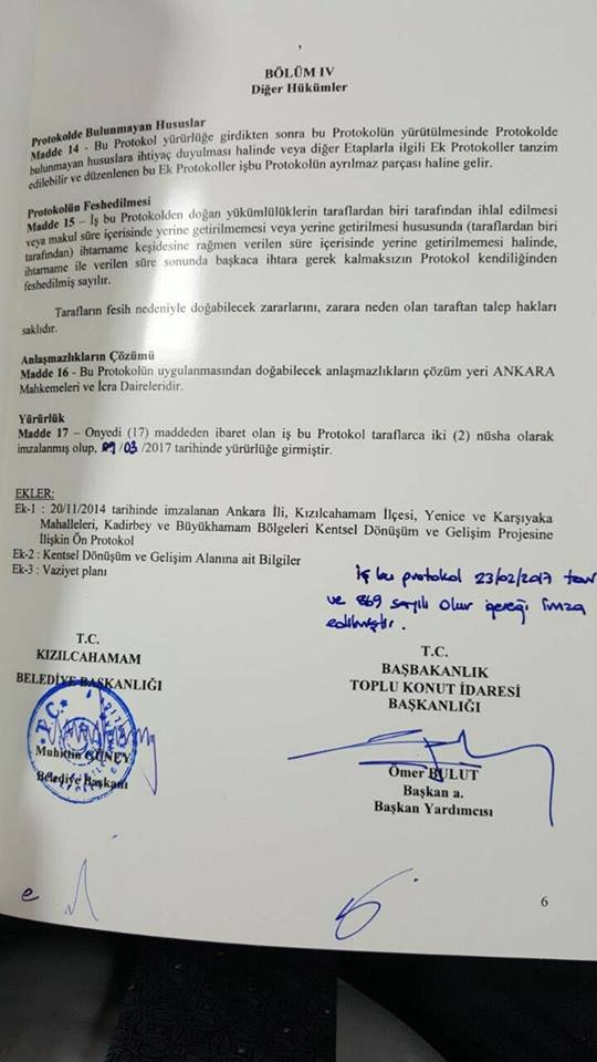 Kızılcahamam kentsel dönüşüm projesi için imzalar atıldı