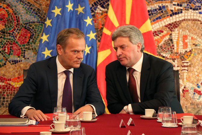 AB Konseyi Başkanı Tusk Makedonya'da