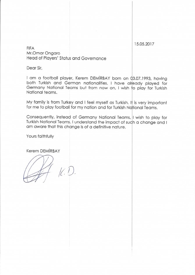 TFF'den Kerem Demirbay açıklaması: