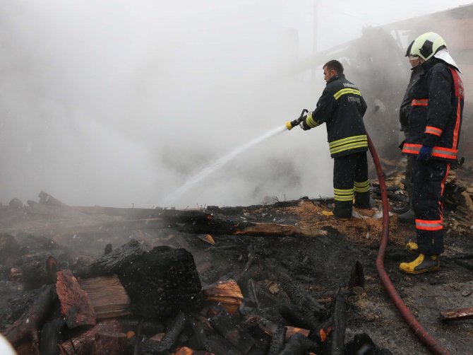 Kedisine sarılıp evinin yanışını izledi