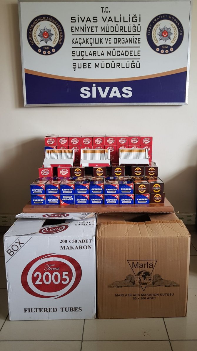 Sivas'ta kaçak sigara operasyonları