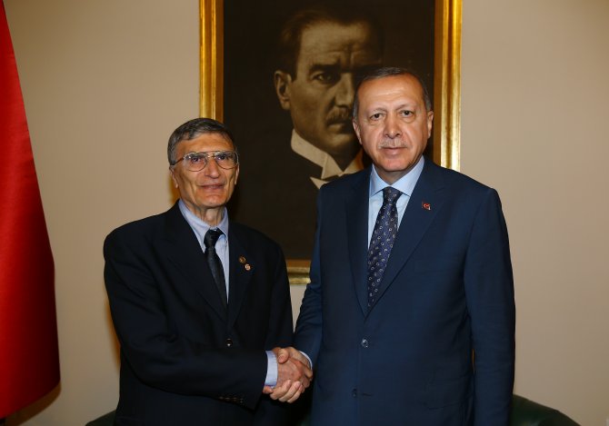 Cumhurbaşkanı Erdoğan, Aziz Sancar'ı kabul etti