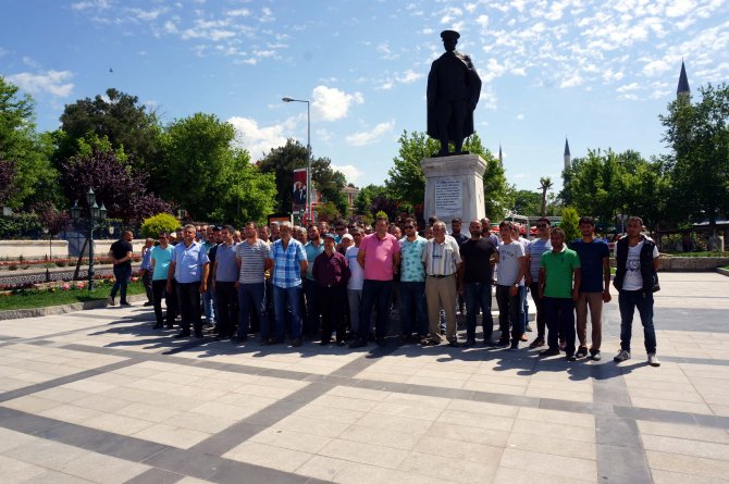Edirne'de bazı belediye işçilerinden iş bırakma eylemi