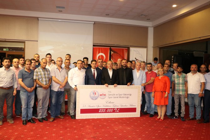 Edirne'de amatör spor kulüplerine destek