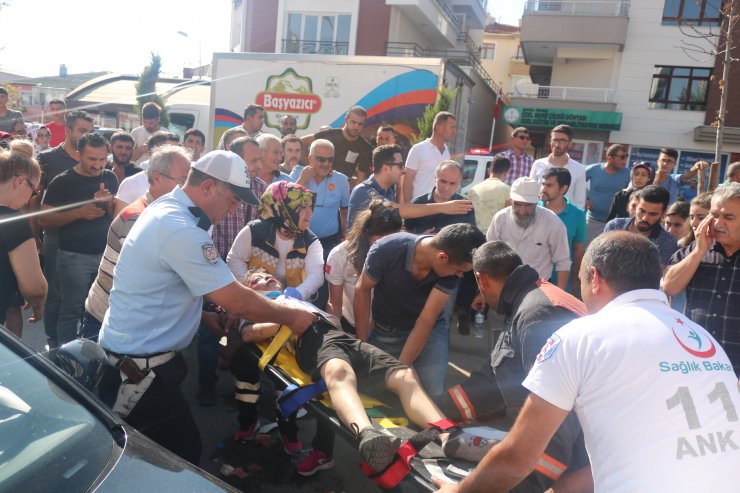 Otomobilin çarptığı bisikletli yaralandı