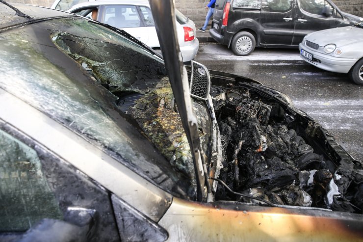 Başkentte araç yangını