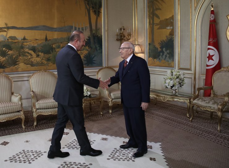 Çavuşoğlu Tunus Cumhurbaşkanı es-Sibsi'yle görüştü