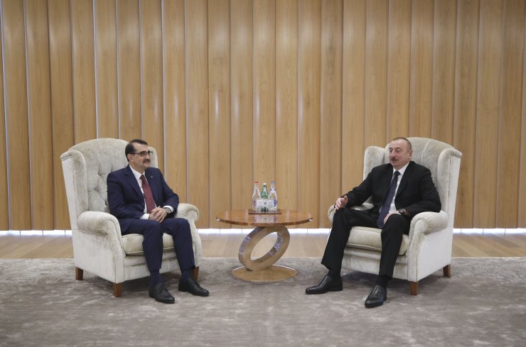 Enerji ve Tabii Kaynaklar Bakanı Fatih Dönmez, Aliyev'le görüştü