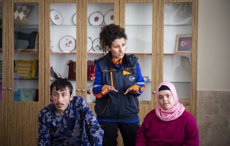 Down sendromlu çocuklardan deprem tatbikatı