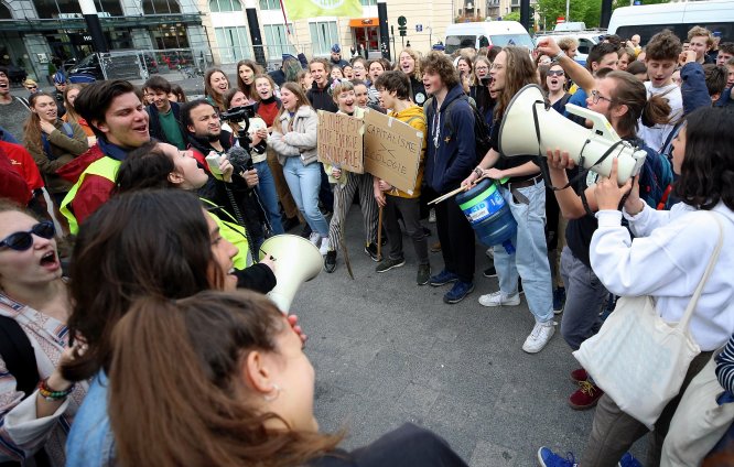 Brüksel'de iklim değişikliği protestosu