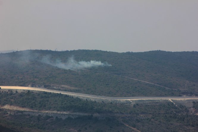 Suriye sınırında orman yangını