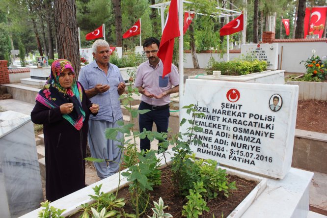 15 Temmuz şehidi mezarı başında anıldı