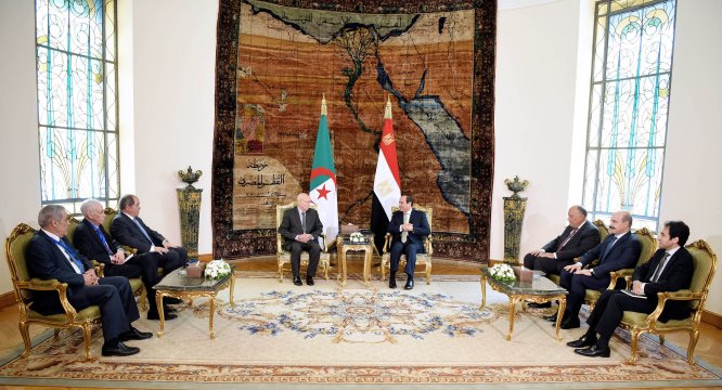 Cezayir geçici Cumhurbaşkanı, Sisi ile görüştü