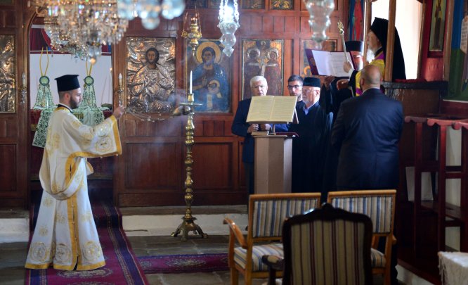 Fener Rum Patriği Bartholomeos Gökçeada'da ayin yönetti