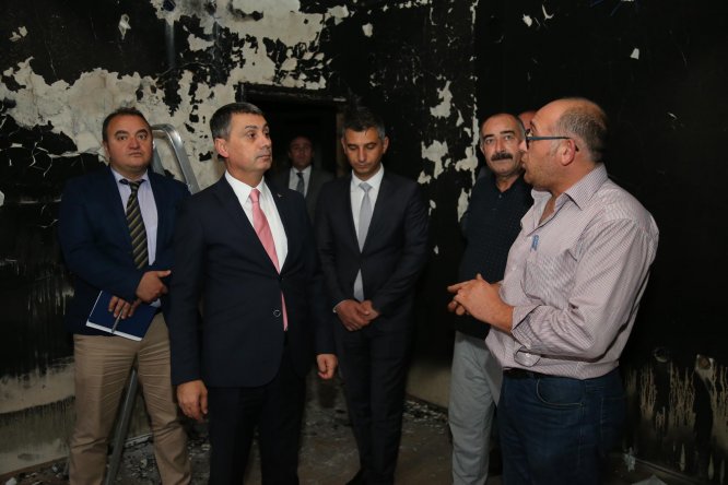 Gölbaşı Belediyesinden yangında evi yanan aileye yardım