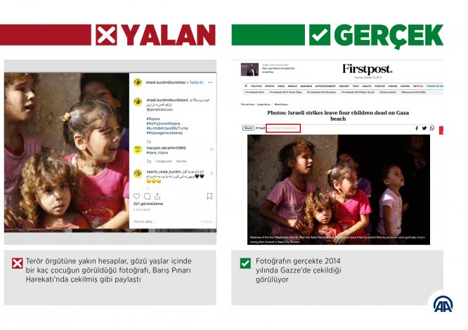 Harekat aleyhine "savaştan etkilenen çocukların" fotoğraflarıyla manipülasyon