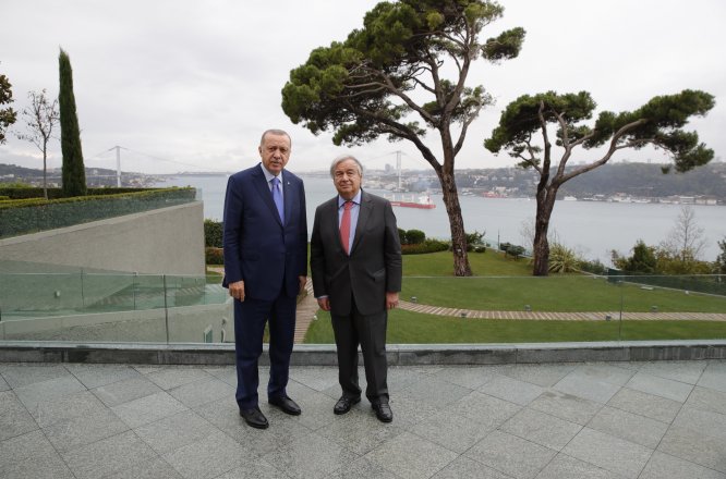Erdoğan'ın, BM Genel Sekreteri Guterres'i kabulü sona erdi