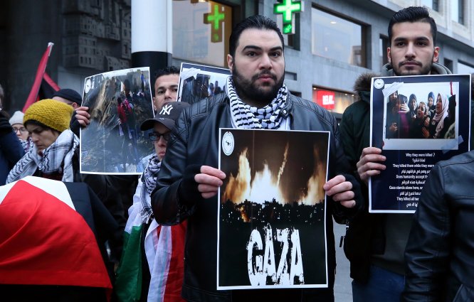 Brüksel'de İsrail protestosu