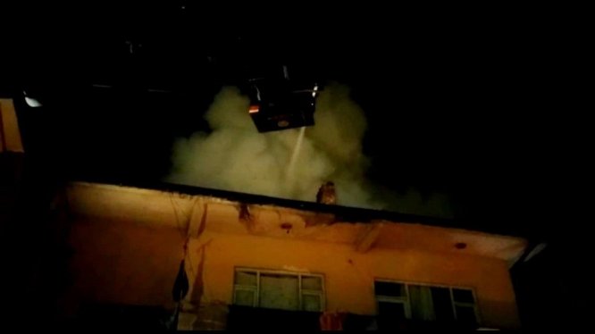 Malatya’da çatı yangını