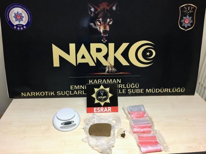 Karaman’da uyuşturucu operasyonunda 1 tutuklama