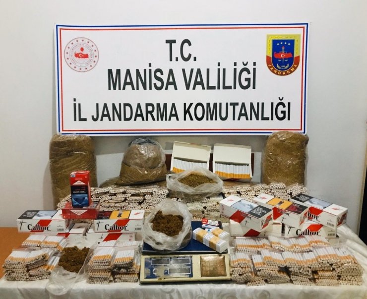 Demirci’de kaçak tütün ve sigara operasyonu