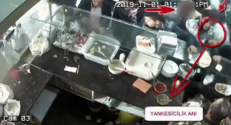 Yankesici önce kameraya ardından polise yakalandı