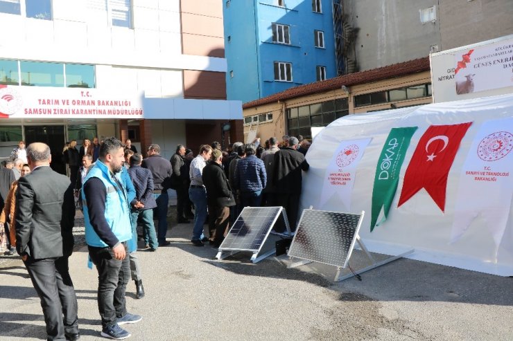Besicilere ’güneş enerjisinden elektrik üreten çadır’ dağıtıldı