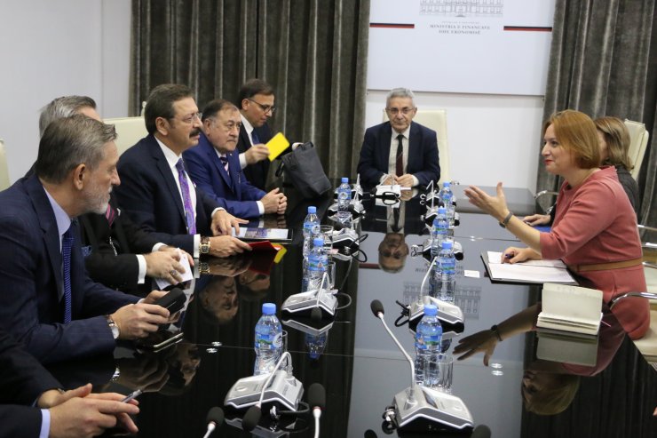 TOBB Başkanı Hisarcıklıoğlu, Arnavutluk Maliye ve Ekonomi Bakanı Denaj ile görüştü