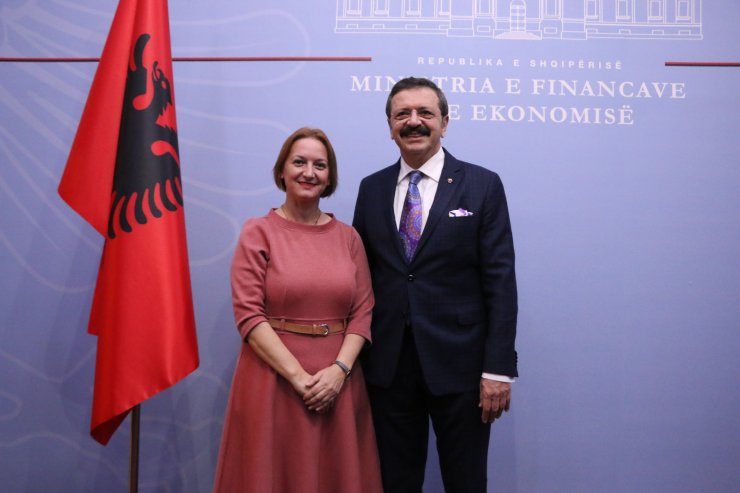TOBB Başkanı Hisarcıklıoğlu, Arnavutluk Maliye ve Ekonomi Bakanı Denaj ile görüştü