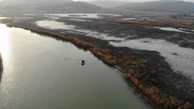 Terkos Gölü’nde ki aramalar drone ile görüntülendi