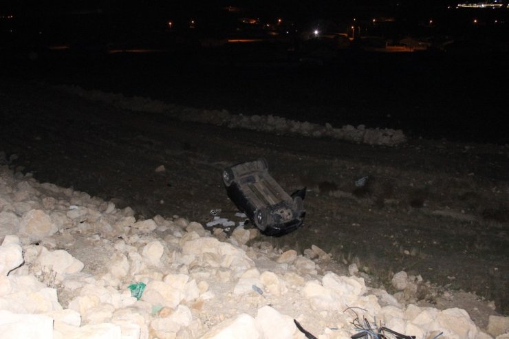 Karaman’da otomobil şarampole takla attı: 1 yaralı