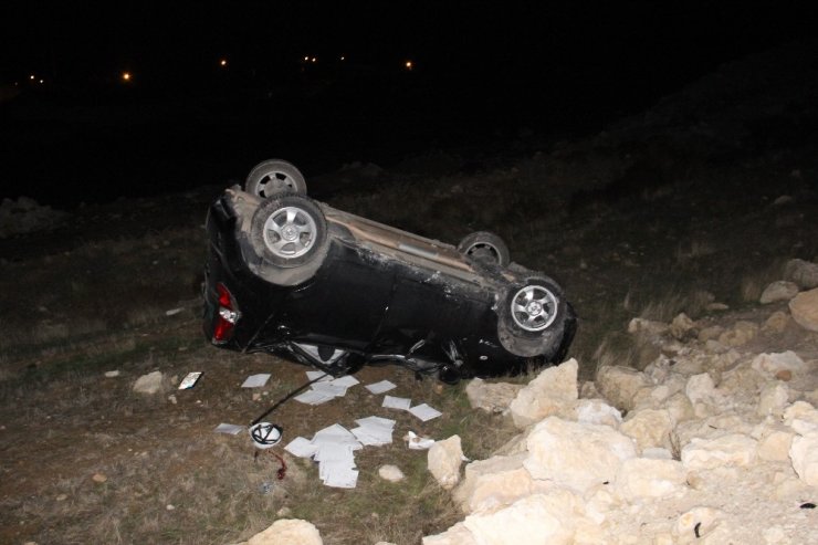 Karaman’da otomobil şarampole takla attı: 1 yaralı