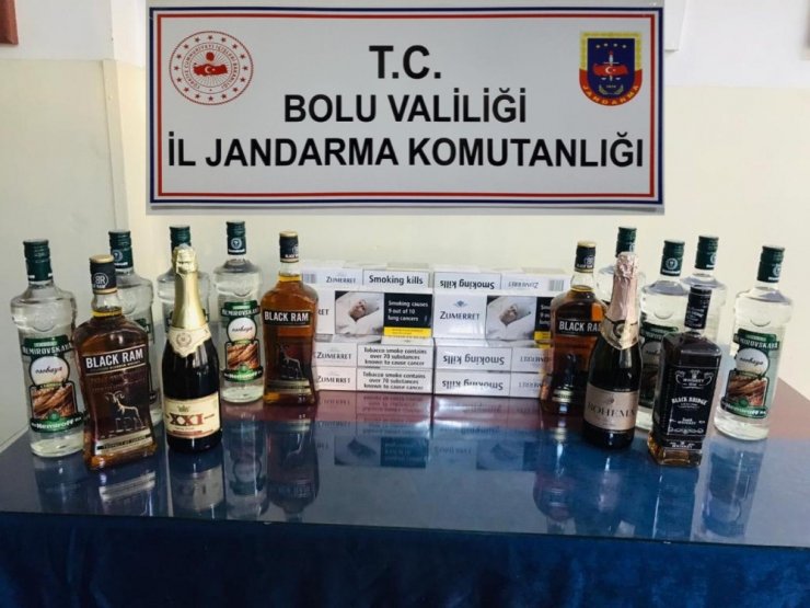 Bolu’da, kaçak içki ve sigara operasyonu: 2 gözaltı