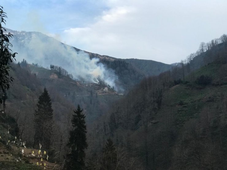Örtü yangınları Rize’de de başladı