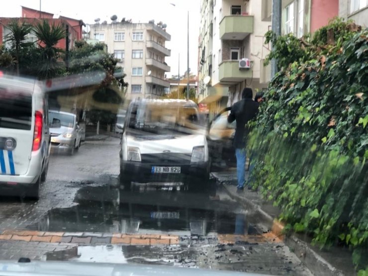 Park halindeki araç alev topuna döndü