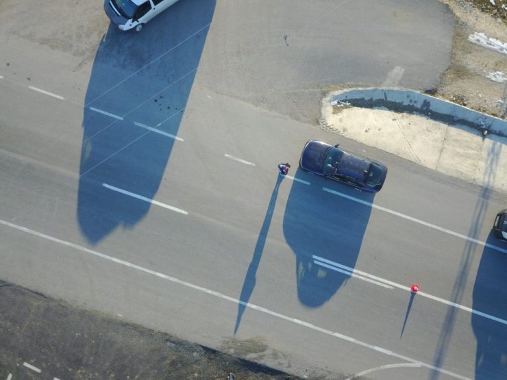 Horasan 15. Jandarma Trafik Timi drone ile uygulamaya geçti