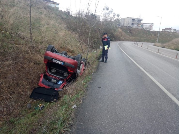 Samsun’da otomobil takla attı: 1 yaralı